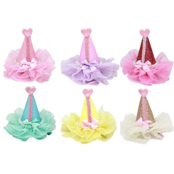 Dog, Puppy & Pet Clip On Grooming Accessory, "Pretty Party Hat"
