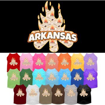 Pet Dog & Cat Screen Printed Shirt for Medium to Large Pets (Sizes 2XL-6XL), "Arkansas Around The Campfire"