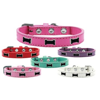 Dog, Puppy & Pet Widget Fashion Collar, "Black Bone"