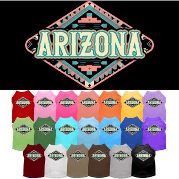 Pet Dog & Cat Screen Printed Shirt for Small to Medium Pets (Sizes XS-XL), "Arizona Peach Aztec"
