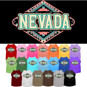 Pet Dog & Cat Screen Printed Shirt for Small to Medium Pets (Sizes XS-XL), "Nevada Peach Aztec"