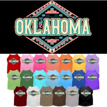 Pet Dog & Cat Screen Printed Shirt for Medium to Large Pets (Sizes 2XL-6XL), "Oklahoma Peach Aztec"