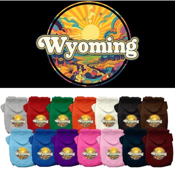Pet Dog & Cat Screen Printed Hoodie for Small to Medium Pets (Sizes XS-XL), "Wyoming Trippy Peaks"