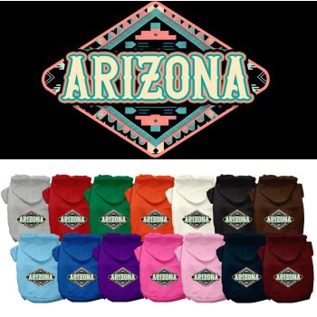 Pet Dog & Cat Screen Printed Hoodie for Small to Medium Pets (Sizes XS-XL), "Arizona Peach Aztec"