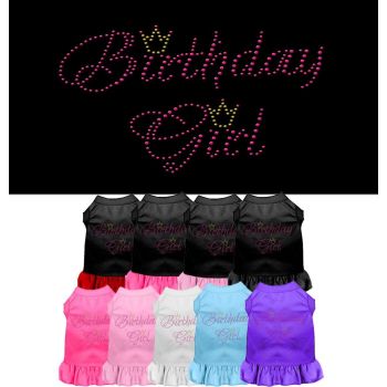 Pet Dog & Cat Dress Rhinestone, "Birthday Girl"