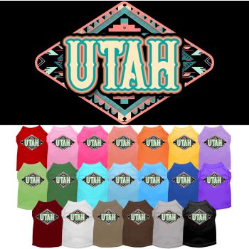 Pet Dog & Cat Screen Printed Shirt for Small to Medium Pets (Sizes XS-XL), "Utah Peach Aztec"