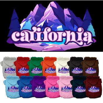 Pet Dog & Cat Screen Printed Hoodie for Medium to Large Pets (Sizes 2XL-6XL), "California Alpine Pawscape"