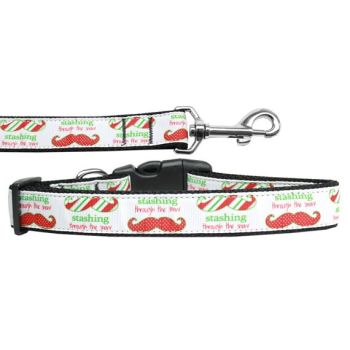 Christmas Pet Dog & Cat Nylon Collar or Leash, "Stashing Through The Snow"