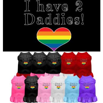 Pet Dog & Cat Dress Screen Printed, "I Have 2 Daddies"