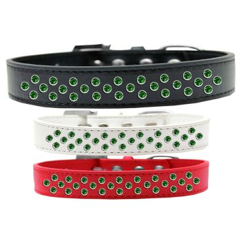 Dog, Puppy & Pet Fashion Collar, "Emerald Green Crystal Sprinkles"