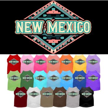 Pet Dog & Cat Screen Printed Shirt for Medium to Large Pets (Sizes 2XL-6XL), "New Mexico Peach Aztec"