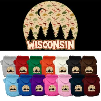Pet Dog & Cat Screen Printed Hoodie for Small to Medium Pets (Sizes XS-XL), "Wisconsin Under The Stars"