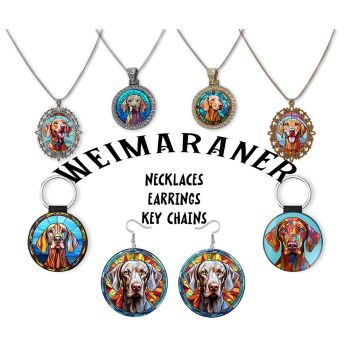Weimaraner Jewelry - Stained Glass Style Necklaces, Earrings and more!