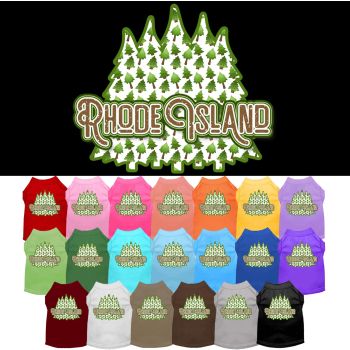 Pet Dog & Cat Screen Printed Shirt for Small to Medium Pets (Sizes XS-XL), "Rhode Island Woodland Trees"