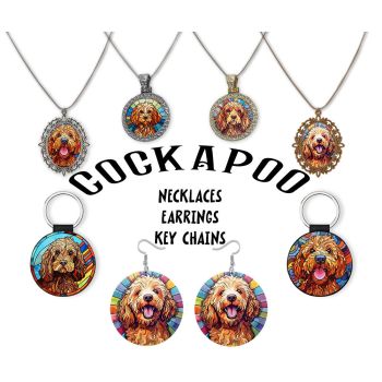 Cockapoo Jewelry - Stained Glass Style Necklaces, Earrings and more!