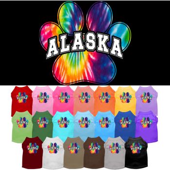 Pet Dog & Cat Screen Printed Shirt for Medium to Large Pets (Sizes 2XL-6XL), "Alaska Bright Tie Dye"