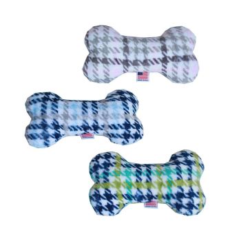 Pet and Dog Plush 6" Bone Toy, "Classic Plaids Group" (Available in 3 different colorway options!)