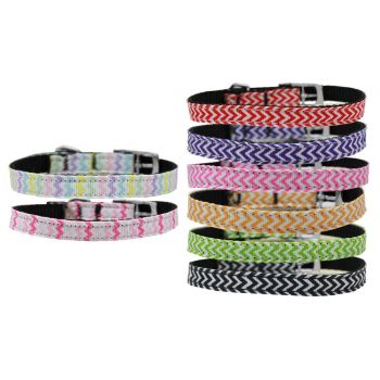 Pet, Dog & Cat Nylon Buckle Collars, 3/8" wide, "Chevrons"