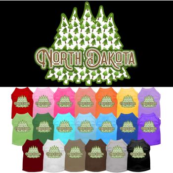 Pet Dog & Cat Screen Printed Shirt for Medium to Large Pets (Sizes 2XL-6XL), "North Dakota Woodland Trees"