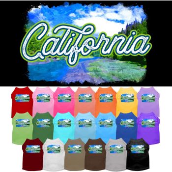 Pet Dog & Cat Screen Printed Shirt for Medium to Large Pets (Sizes 2XL-6XL), "California Summer"