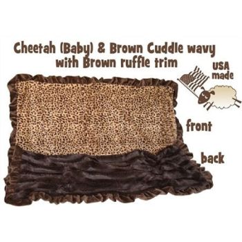 Dog, Puppy & Pet or Cat Sleepytime Cuddle Blankets, "Brown Cheetah"