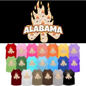 Pet Dog & Cat Screen Printed Shirt for Small to Medium Pets (Sizes XS-XL), "Alabama Around The Campfire"
