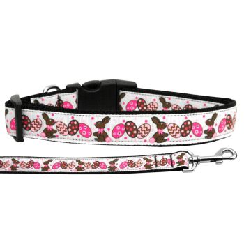 Pet Dog & Cat Nylon Collar or Leash, "Chocolate Bunnies"
