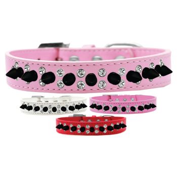 Pet and Dog Spike Collar, "Double Crystal & Black Spikes"