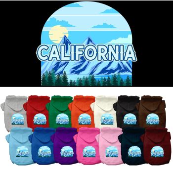 Pet Dog & Cat Screen Printed Hoodie for Small to Medium Pets (Sizes XS-XL), "California Trailblazer"