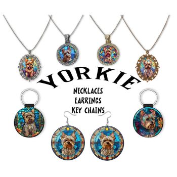 Yorkie Jewelry - Stained Glass Style Necklaces, Earrings and more!