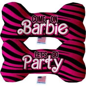 Pet & Dog Plush Double Sided Bone Toy, "Come On, Let's Go Party"
