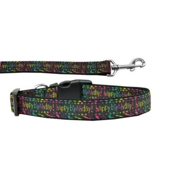 Pet Dog & Cat Nylon Collar or Leash, "Happy Birthday"