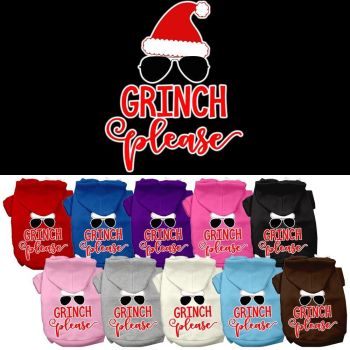 Christmas Pet Dog & Cat Hoodie Screen Printed, "Grinch Please"