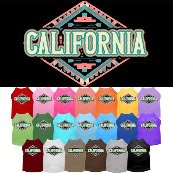 Pet Dog & Cat Screen Printed Shirt for Medium to Large Pets (Sizes 2XL-6XL), "California Peach Aztec"