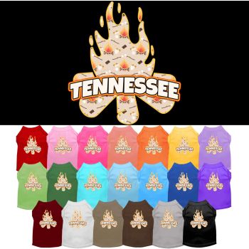 Pet Dog & Cat Screen Printed Shirt for Medium to Large Pets (Sizes 2XL-6XL), "Tennessee Around The Campfire"