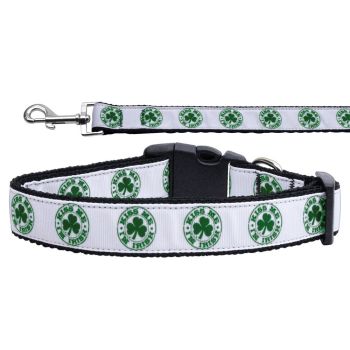 Pet Dog & Cat Nylon Collar or Leash, "Kiss Me I'm Irish"